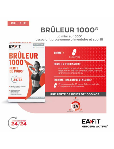 Bruleur 1000 Perte De Poids 60 Comprimes Jour Nuit Eafit