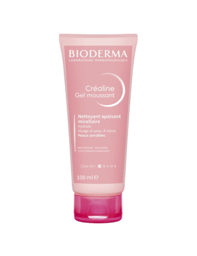 Gel nettoyant moussant visage 100ml Crealine Peaux sensibles Bioderma