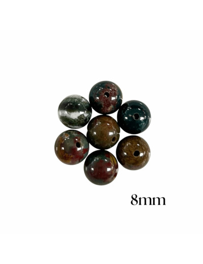 PERLES JASPE HÉLIOTROPE