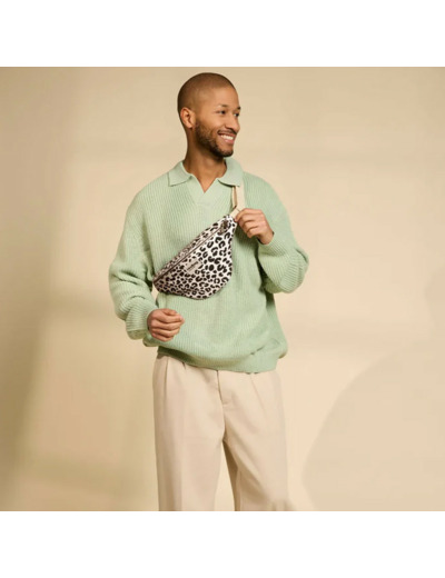 Hindbag Olivia Banane Léopard Ecru