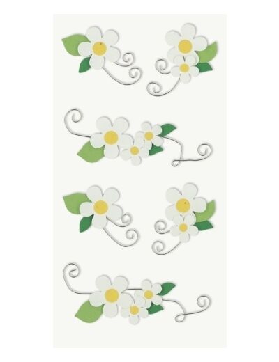 Stickers 3D "Fleurs Blanches"