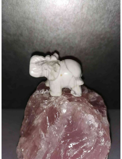 Statuette Eléphant Howlite Magnesite 36g