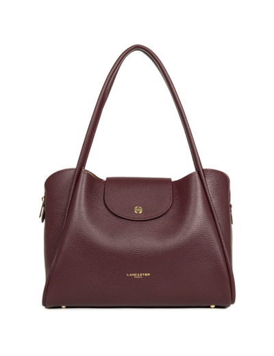 Lancaster Ida Double Sac Cabas Porté Epaule 470-85 Bordeaux Foncé