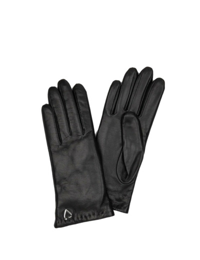 Lancaster Gants Femme En Cuir Et Cachemire Taille 8 Noir
