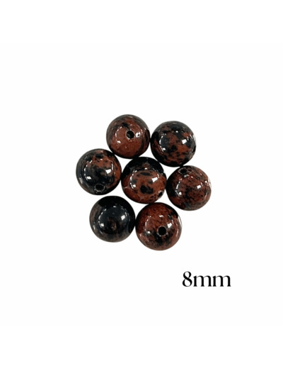 PERLES OBSIDIENNE ACAJOU