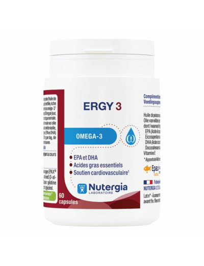 Ergy 3 60 Capsules Oméga 3 Nutergia