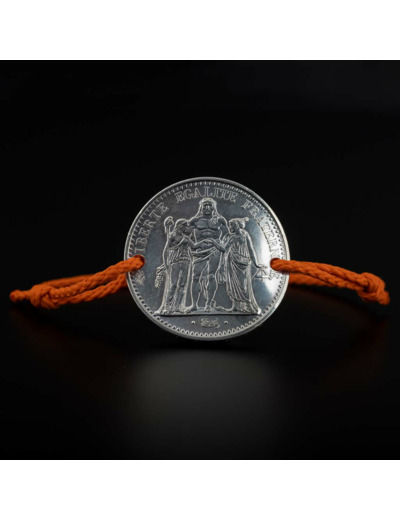 Bracelet cordon et pièce 10 francs