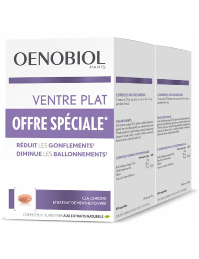 Ventre Plat 2x60 Capsules Minceur Oenobiol