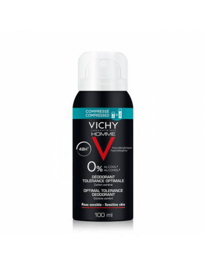 Spray Compresse Tolérance Optimale 48h 100ml Déodorant Peau Sensible Vichy