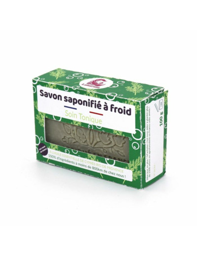 Savon solide artisanal saponifié à froid Soin Tonique 100g A l'huile essentielle de Cyprès Bio de Provence Lamazuna