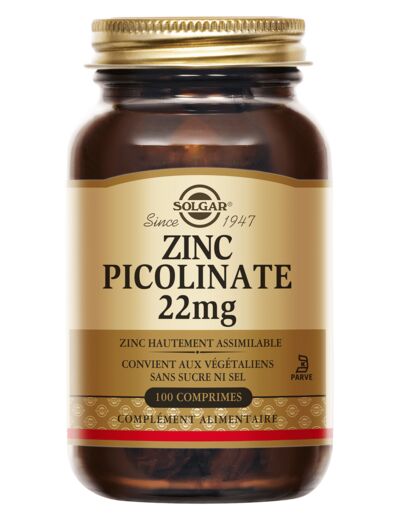 SLG ZINC PICOLINATE 22 MG TAB100