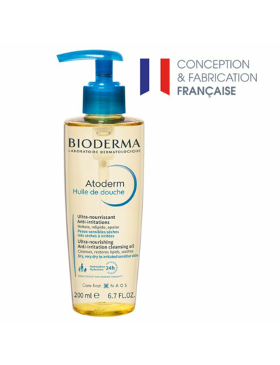 Huile de douche 200ml Atoderm Peaux très sèches à atopiques Bioderma