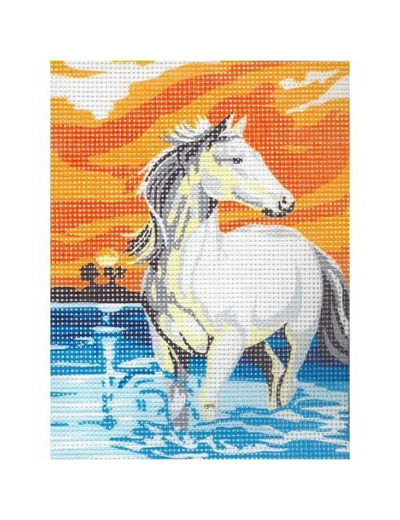 Kit canevas cheval blanc