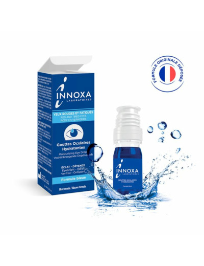 Gouttes oculaires hydratantes yeux rouges et fatigués 10ml Formule bleue Innoxa