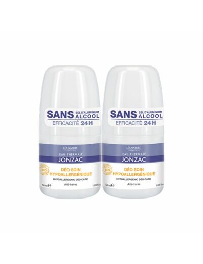 Deodorant Soin Hypoallergenique Bio 2x50ml Eau thermale Jonzac