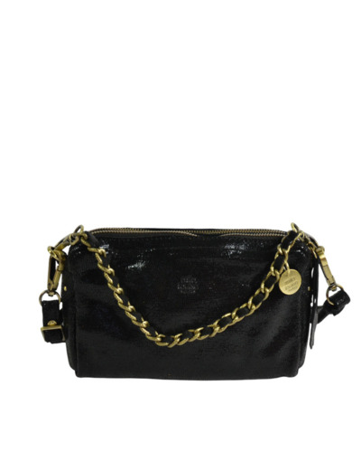 Mila Louise Mama XS RX Petit Sac Trotteur Cuir Pailleté Noir