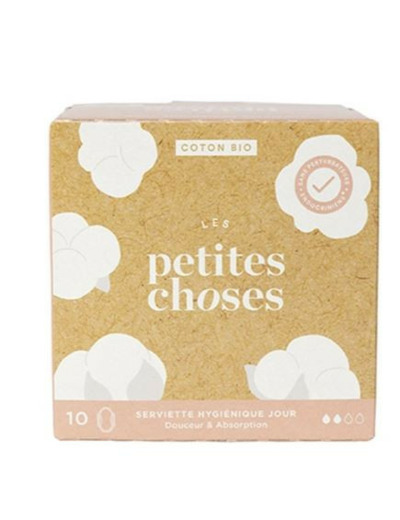 Serviettes Hygiéniques Jour Coton Bio Boîte de 10 Les Petites Choses