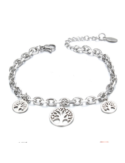 Bracelet arbres de vie en acier inoxydable