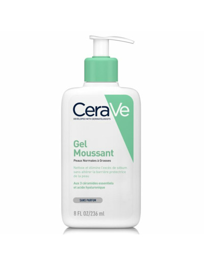 Gel Moussant Visage Et Cou Peaux Normales A Grasses 236ml Cleanse Visage Cerave