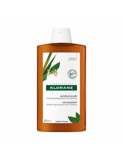 Shampoing Rééquilibrant Antipelliculaire au Galanga 400ml Pellicules libres Klorane