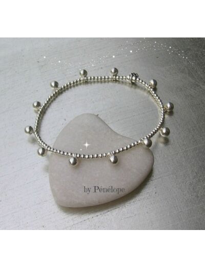 Bracelet perles 4 mm et mini perles en argent 925ème