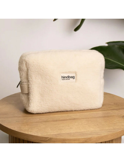 Hindbag Leon Trousse Cosmétique Fausse Fourrure Teddy Arctique
