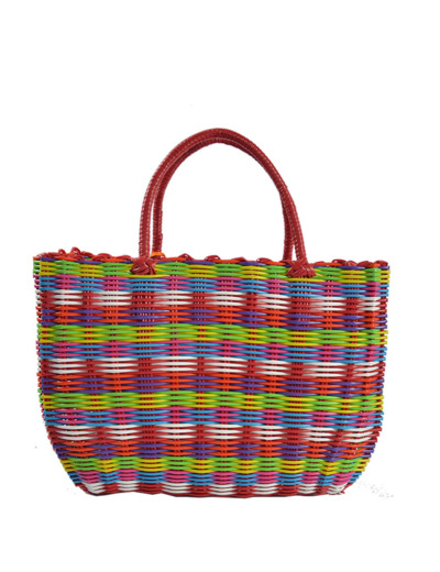 Le Voyage en Panier Scoubidou Medium Cabas Framboise