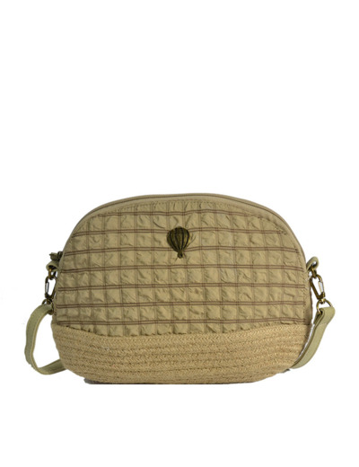 Le Voyage en Panier Gaufrette Sac Trotteur Demi-Lune Greige