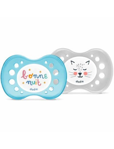 Sucettes Symétriques Nuit Dodo les animaux x2 18 mois et plus Dodie