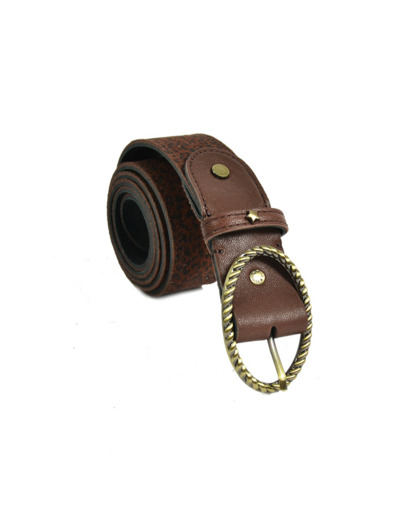 Mila Louise Pale PA  Ceinture Cuir Velours Léopard Ajustable TU Auburn