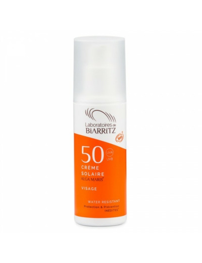 Crème solaire Visage SPF50 Bio Haute protection solaire 50ml Alga Maris Laboratoires De Biarritz