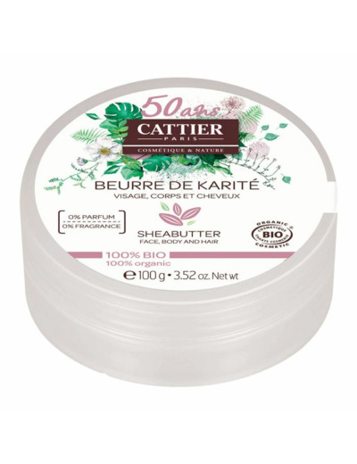 Beurre de karité Visage Corps Et Cheveux Bio 100g Cattier