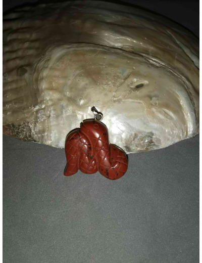 Pendentif Serpent en Jaspe rouge