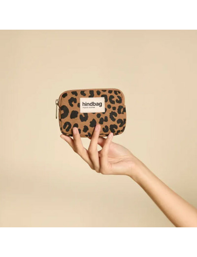 Hindbag Lili Petit Porte-Monnaie Léopard Cannelle