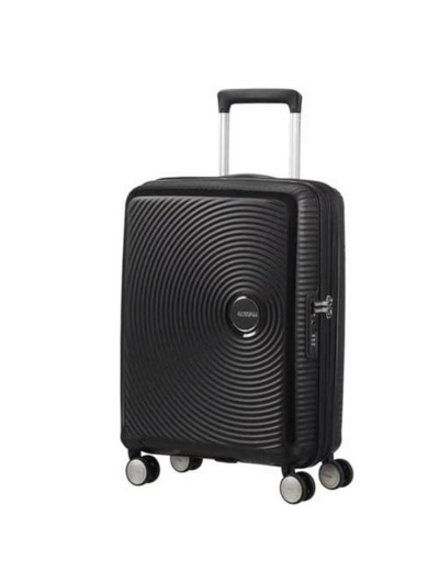 American Tourister Sound Box Spinner 55 cm Valise Cabine Trolley 4 Roues Black Bass