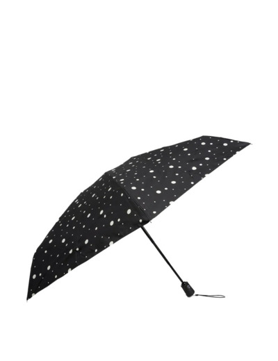 Isotoner Parapluie Mini Pliant Automatique Pois Noir/Jaune
