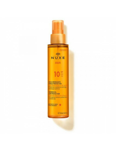Huile Bronzante Anti-age Faible Protection Spf10 150ml Sun Visage Et Corps Nuxe