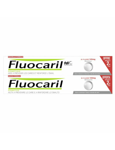 Dentifrice Bi-fluore Blancheur Menthe 2x75ml Fluocaril