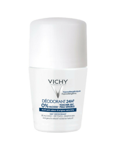 24h Toucher Sec 50ml Déodorant Roll-on Peaux Sensibles Vichy