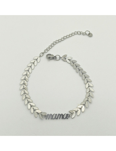 Bracelet épi argenté "MAMA"