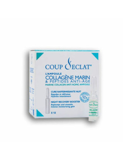 Collagène marin et peptides 12 ampoules Anti-âge Coup D'Eclat
