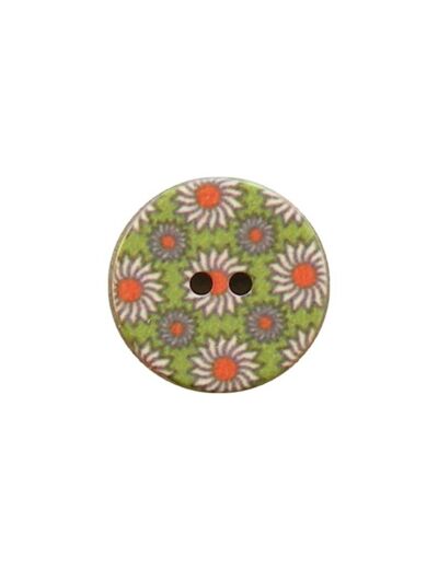 Bouton fleurs vertes 15 mm