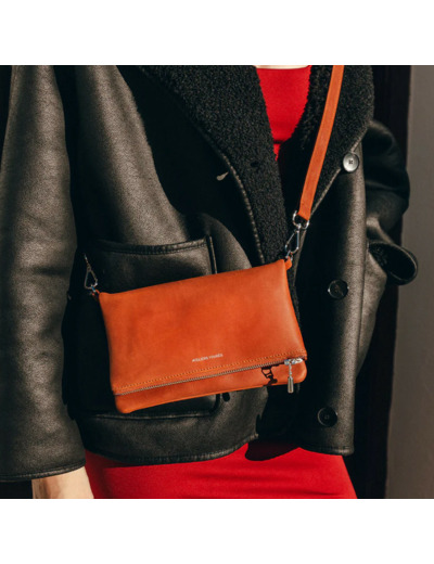 Ateliers Fourès Mycene Mini Pochette A Rabat En Cuir Fauve