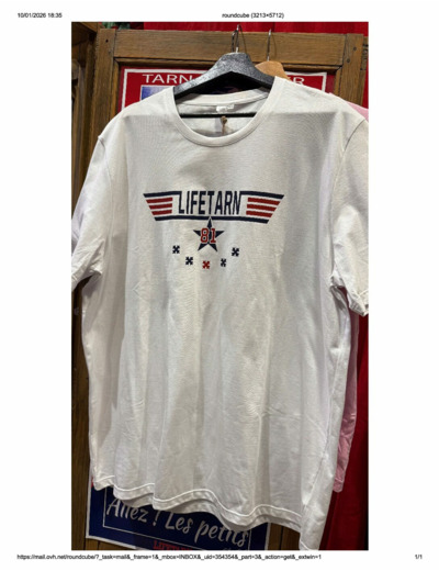 T-shirt TOP GUN Origine France col rond