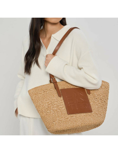 Lancaster Le Panier Sac Cabas Osier 518-080 Cognac