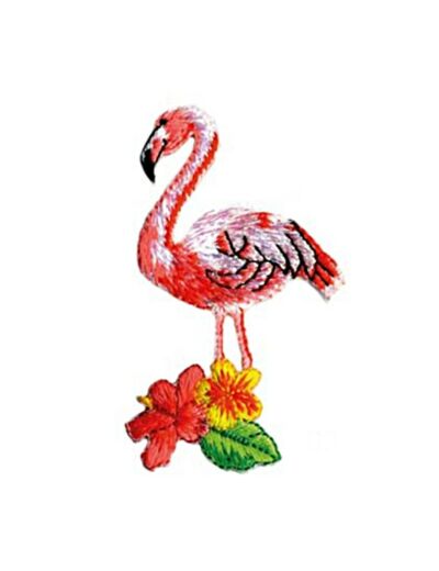 Écusson thermocollant oiseaux tropicaux - Flamand Rose