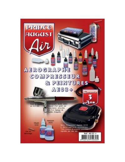AE03+ Air Premium Mallette Aerographe Compresseur + Ultra Cleaner
