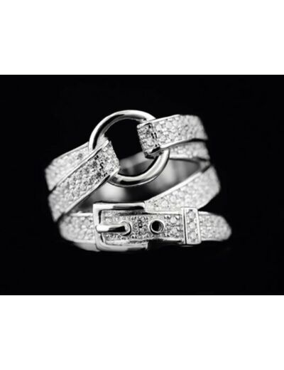 Bague double ceinture en argent