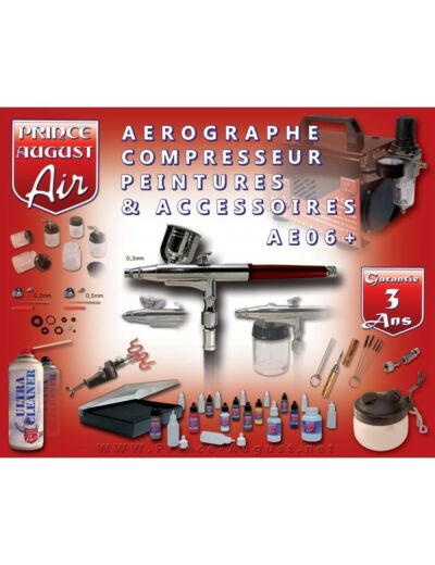 AE06+ L'ultra Polyvalent Aéro Compresseur Peintures Accessoires + UC01