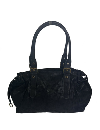 Farfouillette Sac Shopping Effet Brillant Noir